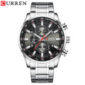 CURREN 8351 Chronograph Wrist Watch Blue Quartz Men Watch Stainless Steel Fashion Luminous Relogio Masculino